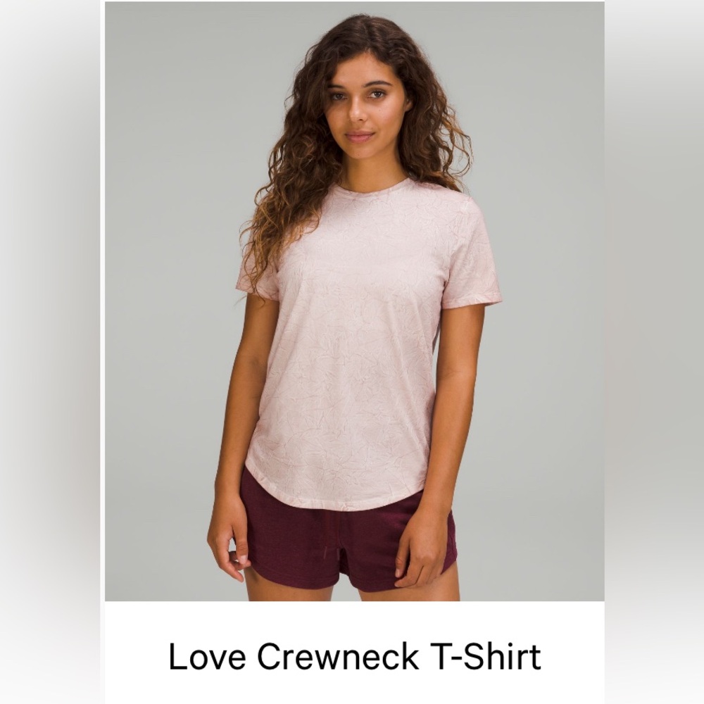 Lululemon Love Crew T-Shirt Summit Wash Smoky Topaz Size 8 Women's Pink T-Shirt